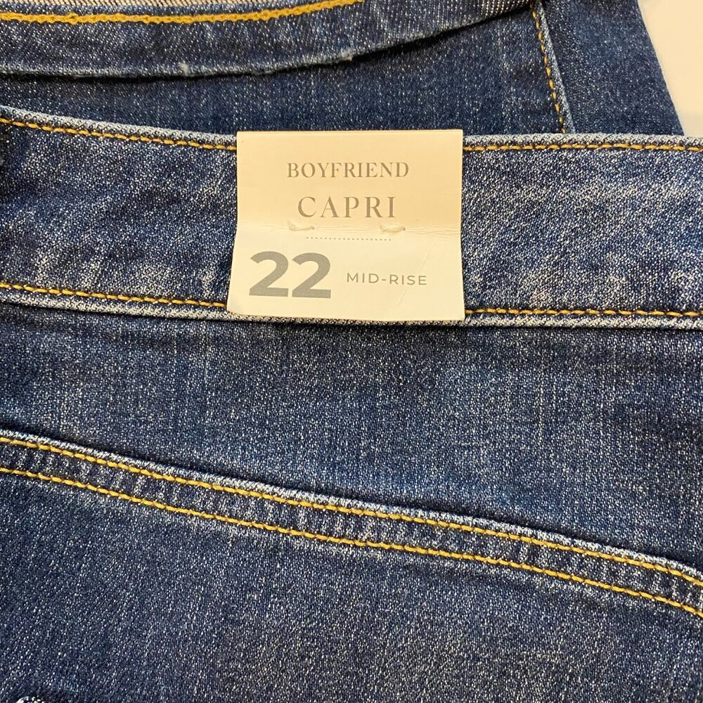 Lane Bryant Boyfriend Denim Capris With Embellished Cuffs SZ 22 - Picture 10 of 16